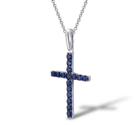 14KWB Pendant Blue Sapphire (P303117SAP14KWB)