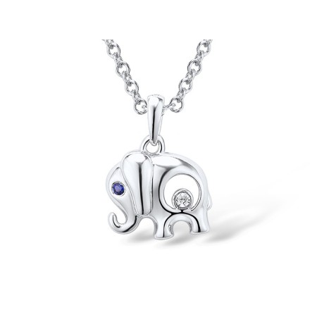 Sterling Silver Pendant Tanzanite Blue Cubic Zirconia,White Cubic Zirconia (P303120TBWZSL925)