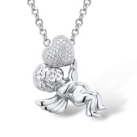 Sterling Silver Pendant White Cubic Zirconia (P303121WCZSL925)