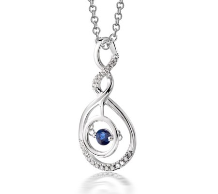 14KW Pendant Blue Sapphire,Diamond (P303385SAP14KW)