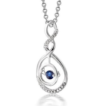 14KW Pendant Blue Sapphire,Diamond (P303385SAP14KW)