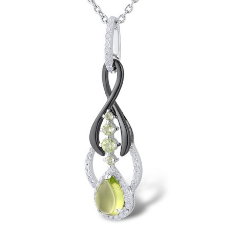 14KWB Pendant Diamond,Peridot (P303407PER14KWB)
