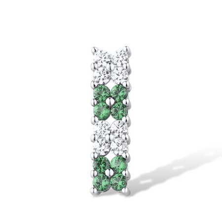 Sterling Silver Pendant Green Spinel,White Cubic Zirconia (P303544GSZSL925)