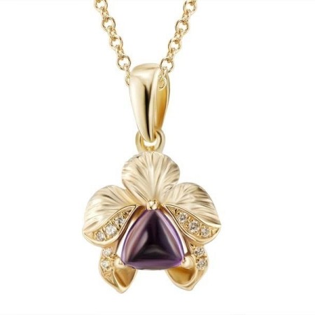 Sterling Silver Pendant Amethyst,White Cubic Zirconia (P303699AYZSL925)