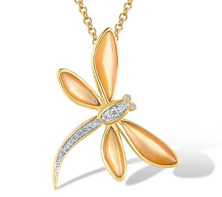 14KYW Pendant Yellow Shell,Diamond (P303759YSH14KYW)