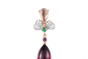 14KRW Pendant Amethyst,Diamond,Emerald,Rhodolite Garnet (P303877AMUL14KRW)