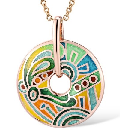 Sterling Silver w/ Rose Plating Pendant  (P303895ENM2SR925)