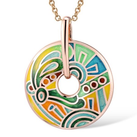 Sterling Silver w/ Rose Plating Pendant  (P303895ENM2SR925)