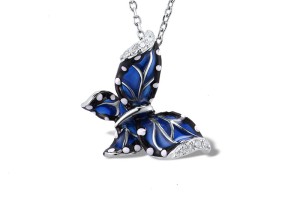 Sterling Silver Pendant Enamel,White Cubic Zirconia (P303966SENA2SL925)