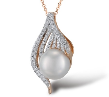 14KRW Pendant Diamond,Fresh Water White Pearl (P304007FWP14KRW)