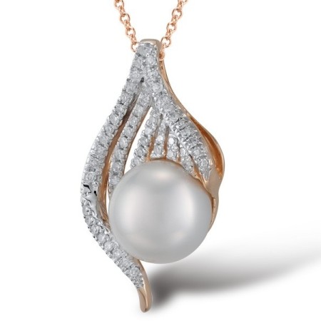 14KRW Pendant Diamond,Fresh Water White Pearl (P304007FWP14KRW)