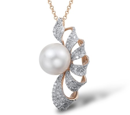 14KRW Pendant Diamond,Fresh Water White Pearl (P304015FWP14KRW)