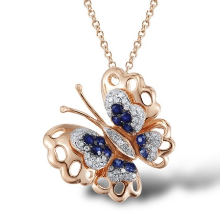 Sterling Silver Pendant Blue Nano Cubic Zirconia,White Cubic Zirconia (P304087CRSZSL925)