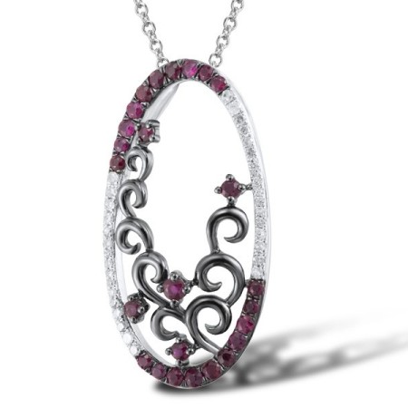 14KWB Pendant Ruby,Diamond (P304094RUY14KWB)