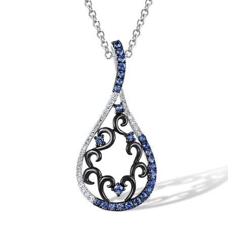 14KWB Pendant Blue Sapphire,Diamond (P304095SAP14KWB)
