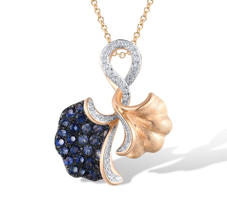 14KYWB Pendant Blue Sapphire,Diamond without chain (P304103SAP14KYWB)