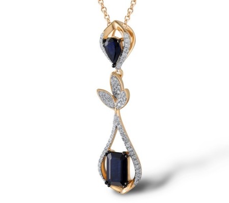14KRWB Pendant Blue Sapphire,Diamond (P304120SAP14KRWB)