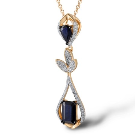 14KRWB Pendant Blue Sapphire,Diamond (P304120SAP14KRWB)