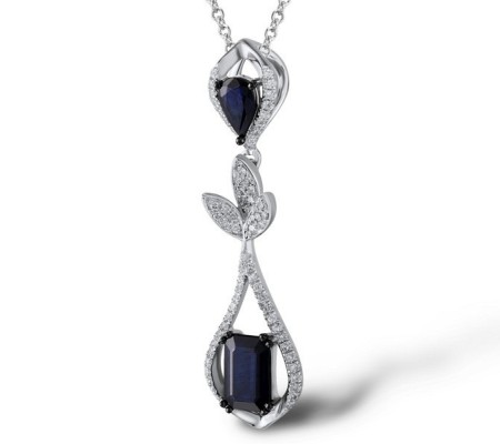 14KWB Pendant Blue Sapphire,Diamond (P304120SAP14KWB)