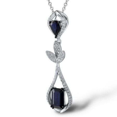 14KWB Pendant Blue Sapphire,Diamond (P304120SAP14KWB)