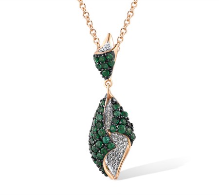 14KRWB Pendant Emerald,Diamond (P304122EMR14KRWB)