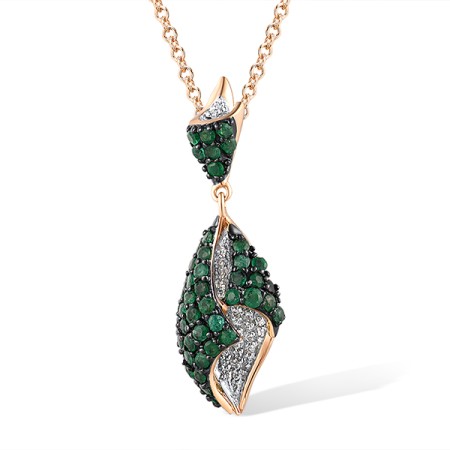 14KRWB Pendant Emerald,Diamond (P304122EMR14KRWB)