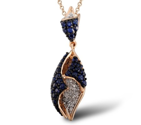 14KRWB Pendant Blue Sapphire,Diamond (P304122SAP14KRWB)