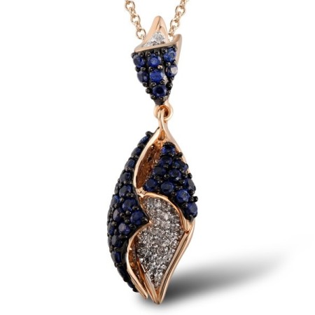 14KRWB Pendant Blue Sapphire,Diamond (P304122SAP14KRWB)