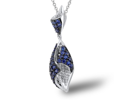 14KWB Pendant Blue Sapphire,Diamond (P304122SAP14KWB)