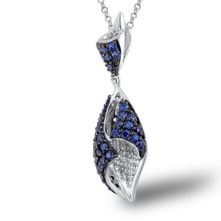 14KWB Pendant Blue Sapphire,Diamond (P304122SAP14KWB)