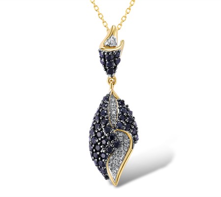 14KYWB Pendant Diamond,Blue Sapphire (P304122SAP14KYWB)