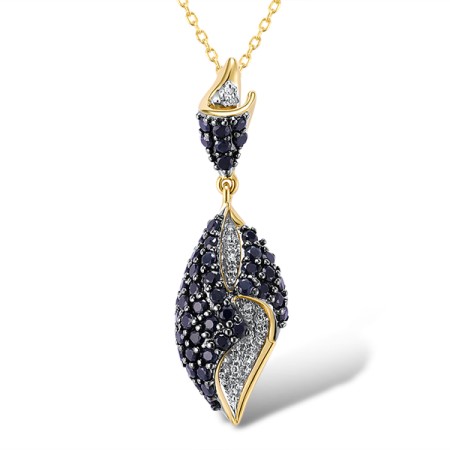 14KYWB Pendant Diamond,Blue Sapphire (P304122SAP14KYWB)