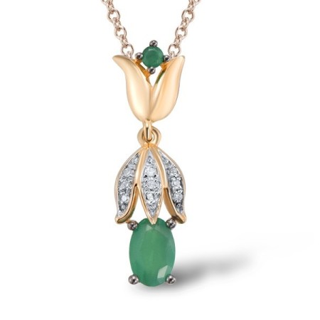 14KRWB Pendant Diamond,Emerald (P304124EMR14KRWB)