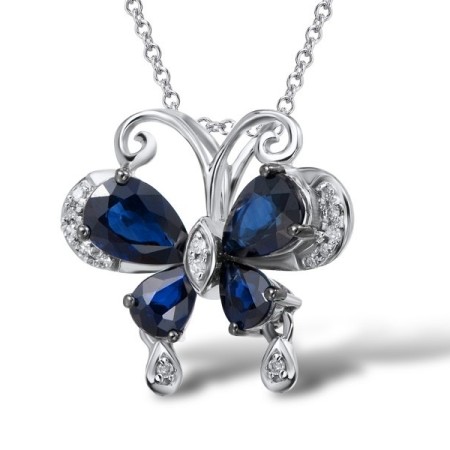 14KWB Pendant Blue Sapphire,Diamond (P304125SAP14KWB)