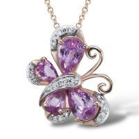 14KRW Pendant Pink Sapphire,Diamond (P304126PIS14KRW)