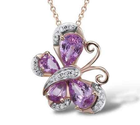 14KRW Pendant Pink Sapphire,Diamond (P304126PIS14KRW)