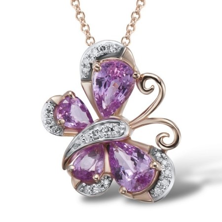 14KRW Pendant Pink Sapphire,Diamond (P304126PIS14KRW)