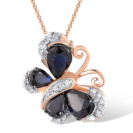 14KRWB Pendant Blue Sapphire,Diamond (P304126SAP14KRWB)