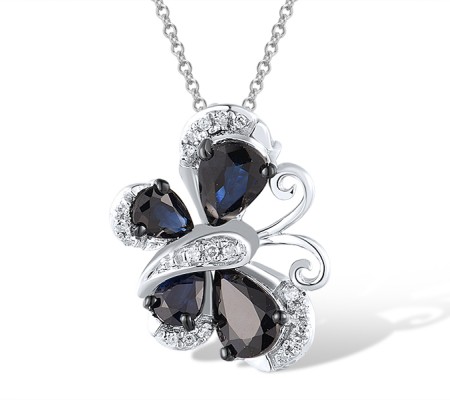 14KWB Pendant Blue Sapphire,Diamond (P304126SAP14KWB)