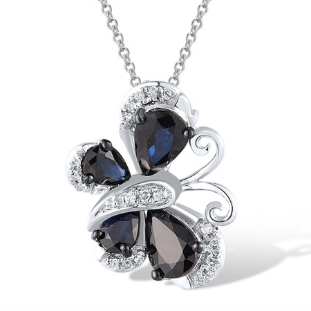 14KWB Pendant Blue Sapphire,Diamond (P304126SAP14KWB)
