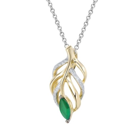 14KYWB Pendant Diamond,Emerald (P304127EMR14KYWB)