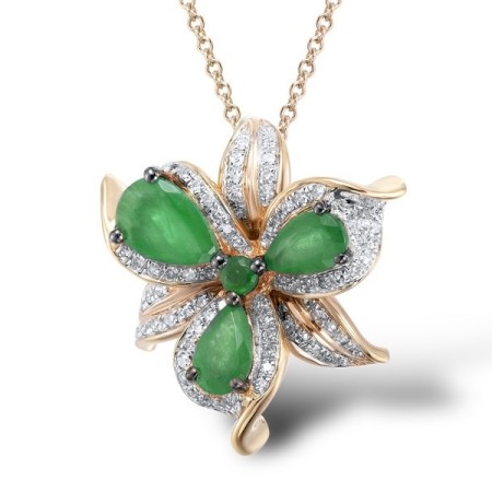 14KRWB Pendant Diamond,Emerald (P304131EMR14KRWB)