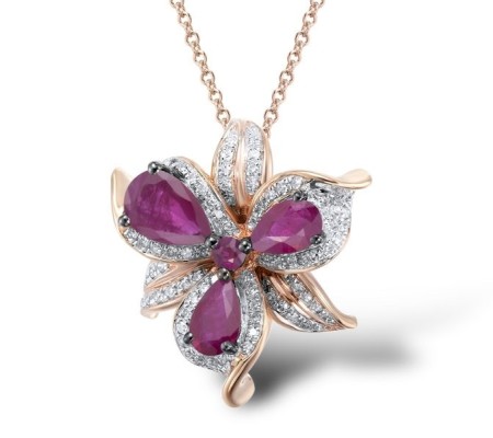 14KRWB Pendant Ruby,Diamond (P304131RUY14KRWB)