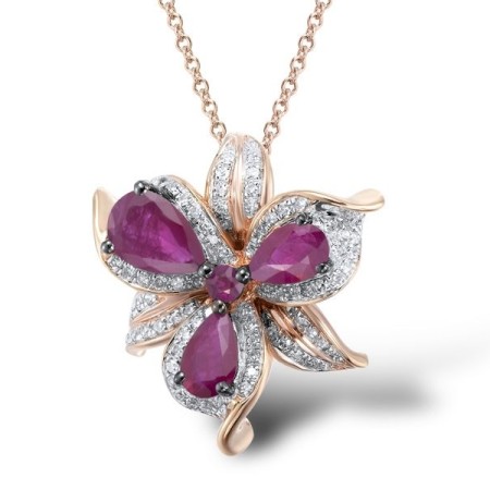 14KRWB Pendant Ruby,Diamond (P304131RUY14KRWB)