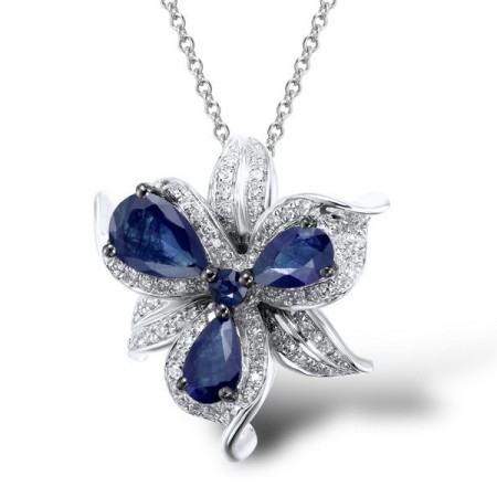14KWB Pendant Blue Sapphire,Diamond (P304131SAP14KWB)