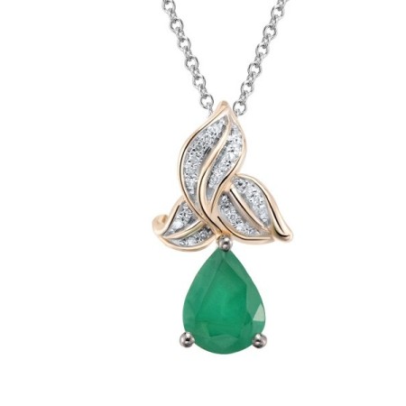 14KRWB Pendant Diamond,Emerald (P304132EMR14KRWB)