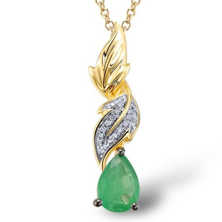 14KYWB Pendant Diamond,Emerald (P304133EMR14KYWB)