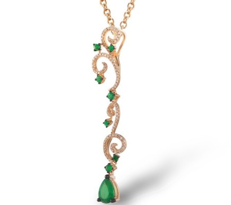 14KRB Pendant Diamond,Emerald (P304134EMR14KRB)