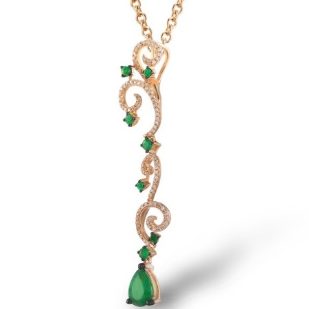 14KRB Pendant Diamond,Emerald (P304134EMR14KRB)