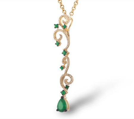 14KYB Pendant Diamond,Emerald (P304134EMR14KYB)